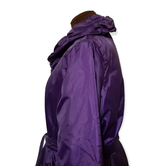 Purple Belted Jacket Woman's Size L - Picture 10 of 14